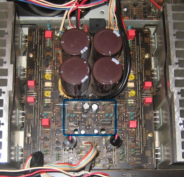 Denon PMA-860 inside 16V voltage regulator