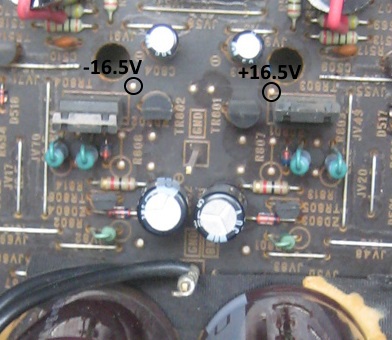 Denon PMA-860 measurement of 16V regulator voltages