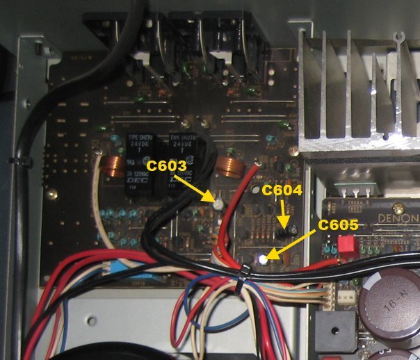 Denon PMA 860 PCB Protector & Speaker Unit C603 C604 C605 Marked