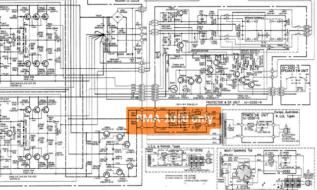 Denon PMA-860 PMA-1060 schematic detail difference in power supply and 16V regulator