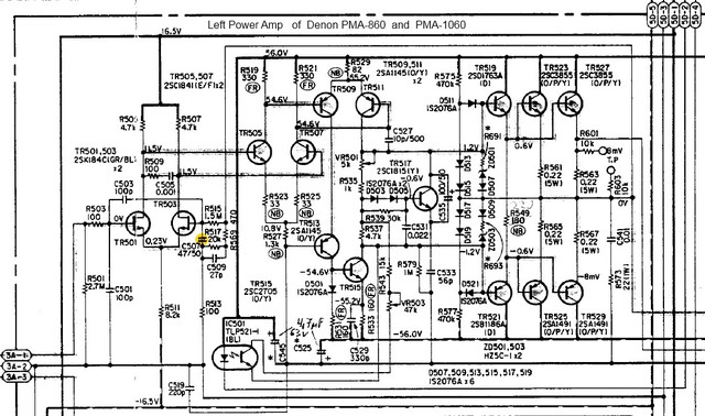 Denon PMA-860 Schematic - Left Power Amp Section