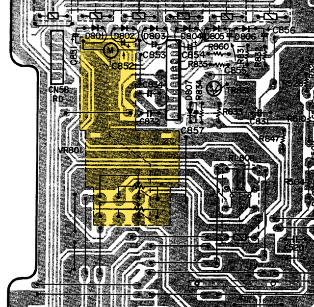 Denon PMA-980R main PCB detail volume motor poti lautstrkeregler