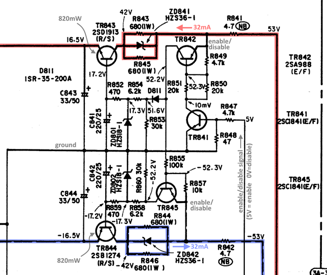 Denon PMA-980R Schematic Detail Voltage Regulator