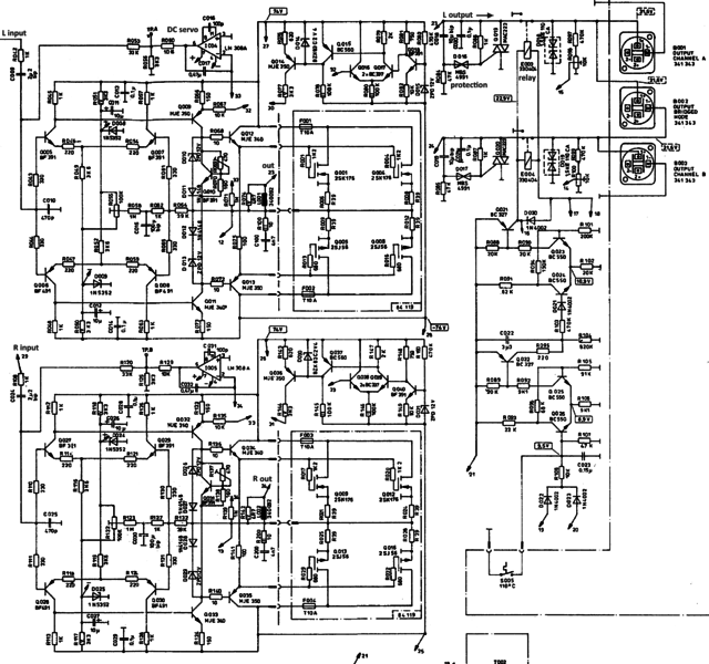 Dynacord PCA-2250 schematic detail left power amp