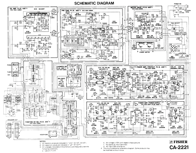 Fisher CA-2221 schematic Schaltplan circuirt diagram