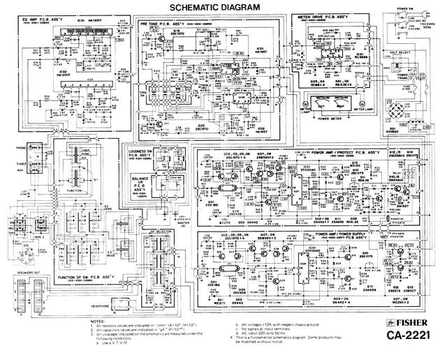 Fisher CA-2221 Schematic Schaltplan Circuirt Diagram