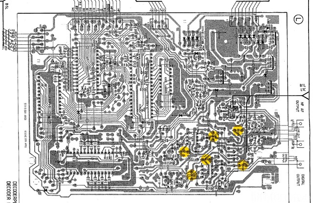 Grundig FineArts CD 9000 Decoder PCB With Recap Recommendations