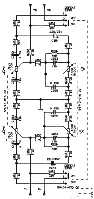 Grundig FineArts V1 schematic detail Baxandall tone control feedback