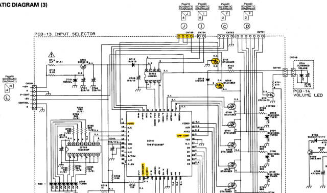 Harman Kardon HK680 Schematic Detail Microcontroller TMP47C200BF Input Selector Volume With Protect 