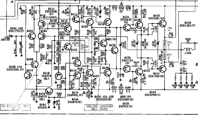 Harman Kardon HK6800 schematic detail right power amplifier