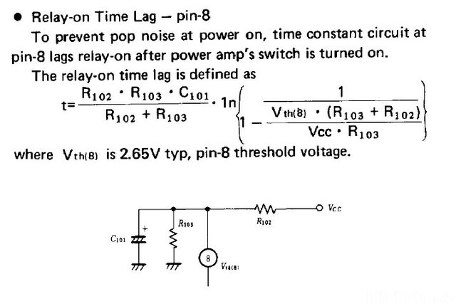 Hitachi HA-5700 protection circuit HA12002 pin 8 explanation