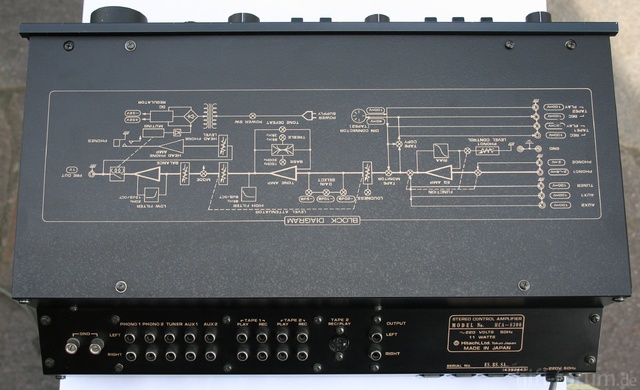 Hitachi HCA-8300 Stereo Control Amplifier - Rear Top View