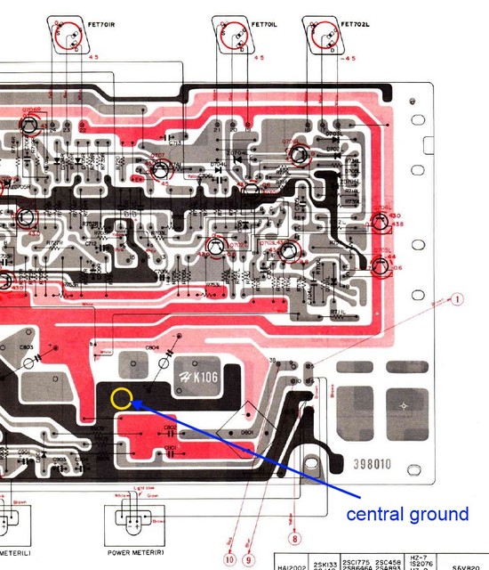 Hitachi HMA 6500 PCB Layout Central Ground Marked