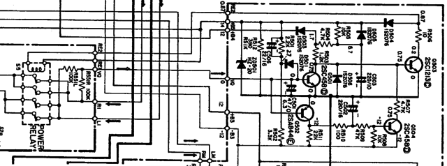 Hitachi HMA-7500 schematic detail protection circuit