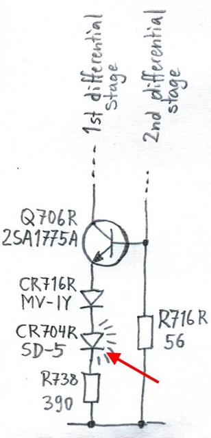 Hitachi HMA-8300 Power Amplifier - Current Source Circuit With Broken Diode