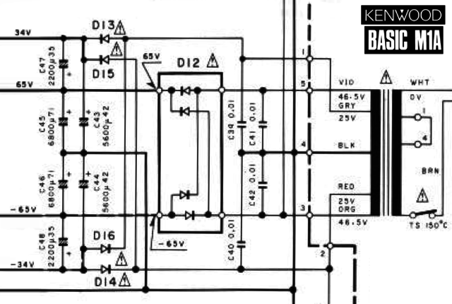 Kenwood Basic M1A Schematic Detail Power Supply Dual Pair Of Rails For DLD