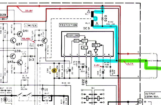 Kenwood Basic M2A schematic detail protection IC output switching relays relais