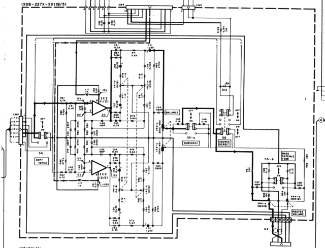 Kenwood KA 5010 Schematic Detail Tone Amp Source Direct Defeat Noise Problem