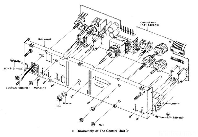 Kenwood KA-8100 front disassembly exploded view