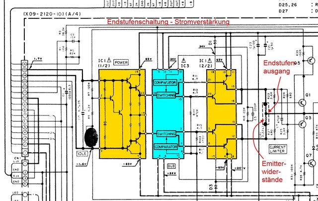 Kenwood KA-880SD Power Amp Section Schematic Detail SuperDLD DLD IC