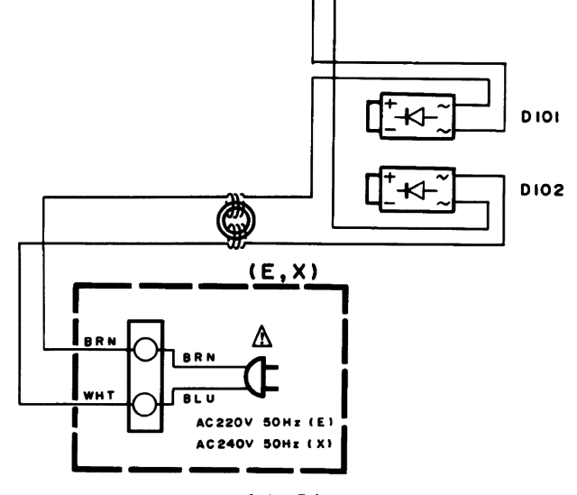 Kenwood L-1000M schematic detail two rectifiers in-line with mains supply