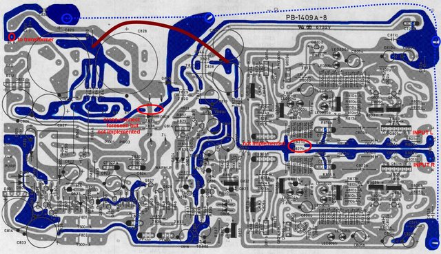 L-410 Main PCB Layout _marked ground cross-connect and connections not implemented