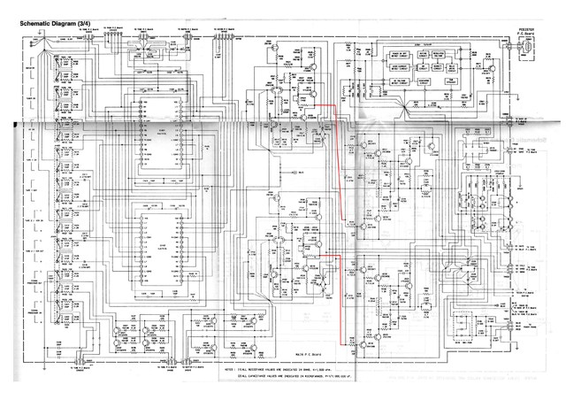 Luxman A-384 Schematic of Main PCB Power Amp Input Selector Protection with Errata