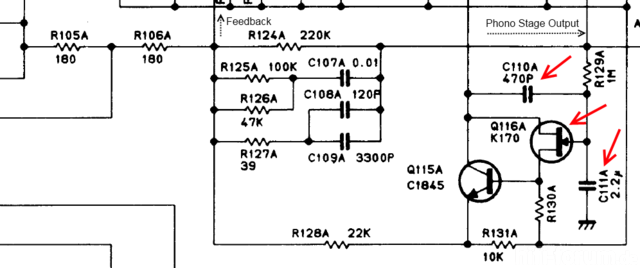 Luxman C-02 Phono Section Feedback With DC Servo - Suspicious FET Transistor 2SK170