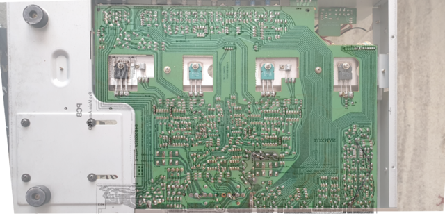 Luxman L-215 main PCB layout with L-210 inside picture compared v2