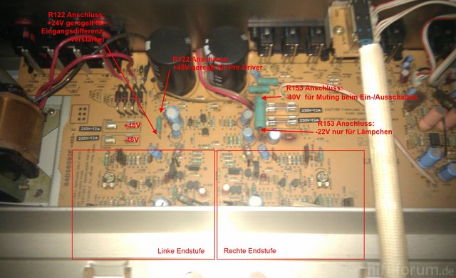 Luxman L-400 L-230 inside naked with supply voltages test point measurements