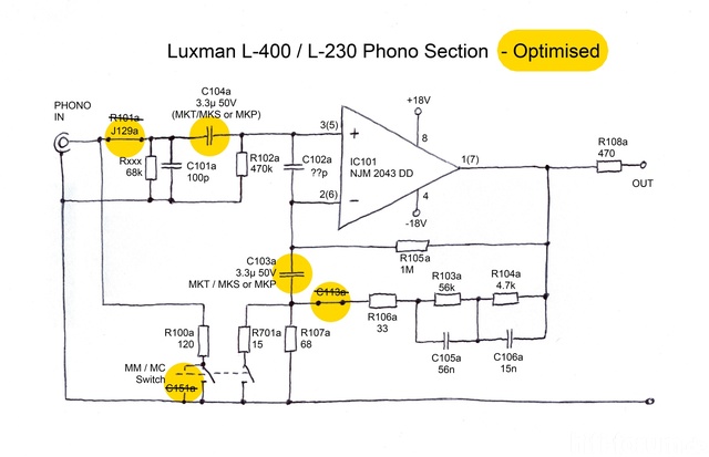 Luxman L 400 L230 Phono Section  Optimised Midres