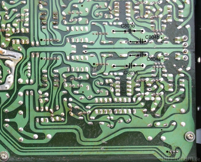 Luxman L-410 Main PCB Solder Side C803 C804