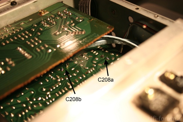 Luxman L-410 Phono PCB solder side C208