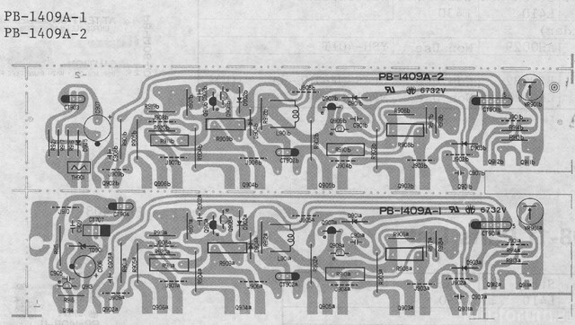 Luxman L-410 Power Amp Section PCB Layout