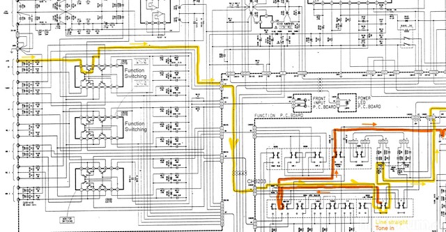 Luxman LV 112 Schematic Detail With Signal Path Marked