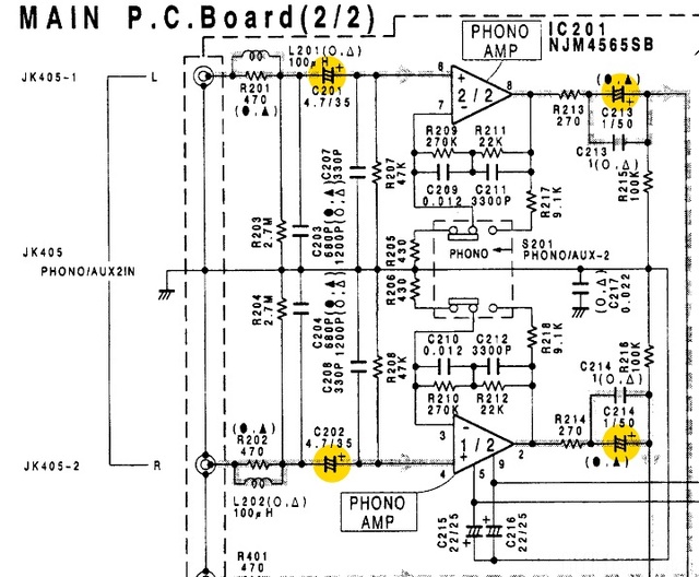 Luxman R 341 Schematic Detail Phono Amp Recap