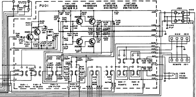Marantz 2325 schematic detail buffer amp and pre-out