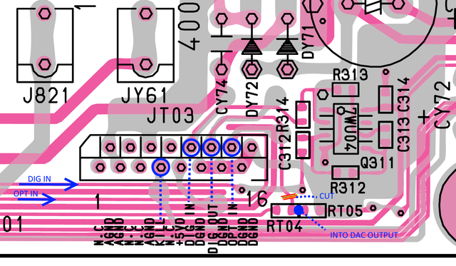 Marantz DR-17 main PCB digital input and output to be connected directly