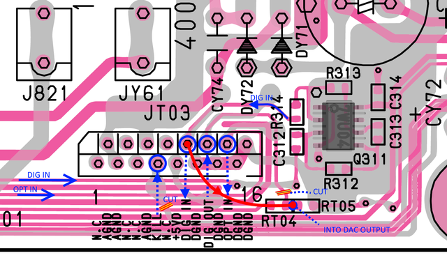 Marantz DR-17 main PCB digital input and output to be connected directly