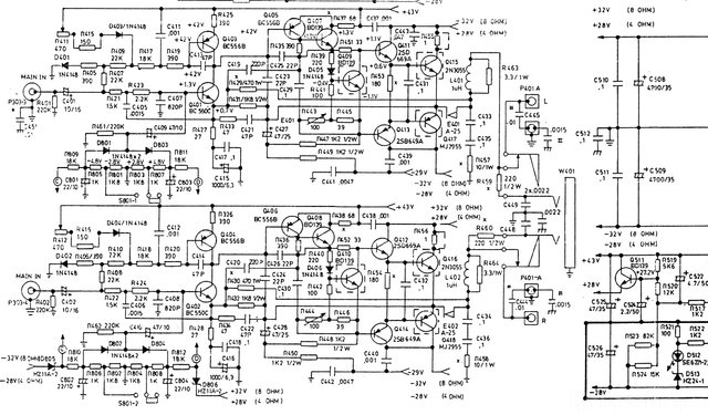 NAD 3020i Schematic detail power amp section