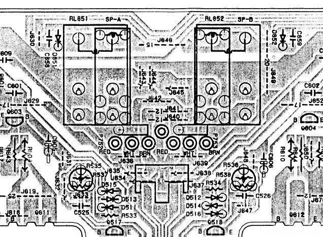 Onkyo A 8850 PCB Layout Output Relais