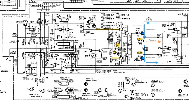 Onkyo A 8850 Schematic Detail Power Amplifier Circuit Idle Current