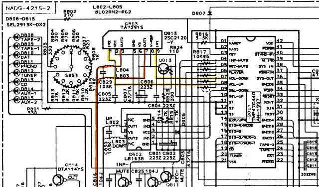 Onkyo A-8850 Schematic Volume Control 1