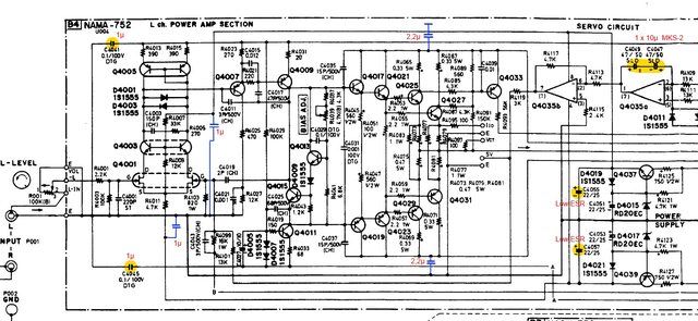 Onkyo M 5060 Schematic Left Power Amp Recap Bypass Capacitors