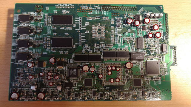 Onkyo PR-SC886 HDMI PC Board view with low voltage caps marked B