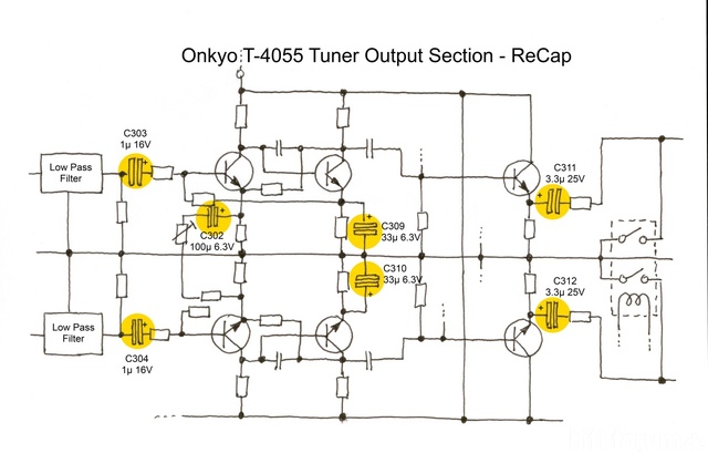 Onkyo T 4055 Output Section   ReCap  Midres