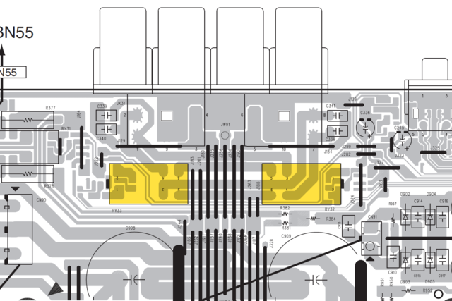 Pioneer A-30-K PCB layout detail output relays