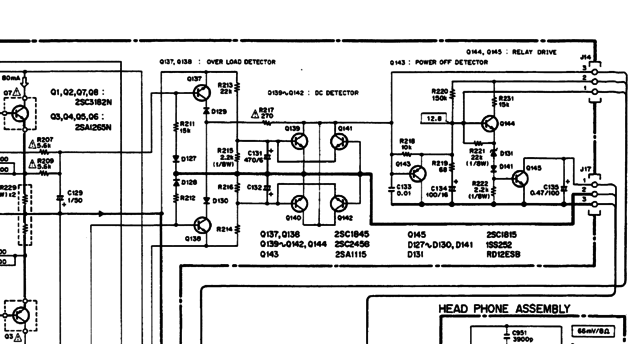 Pioneer A-757 Schematic Detail Protection Circuit