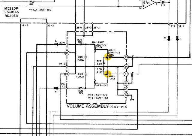 Pioneer A 88x Schematic Detail Volume Assembly