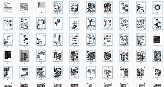 Pioneer VSX-1130K thumbnails of 42 schematic pages